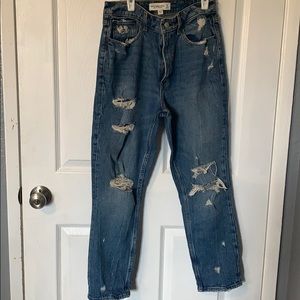 A&F high rise mom jean